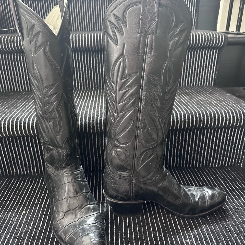 Black Alligator 🐊 Cowboy Boots